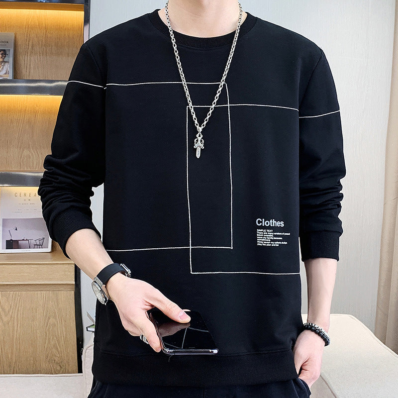 Youth Round Neck Casual Autumn Cotton Sweater Men's Long Sleeves