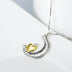 Moon &Star Shape Pendant 925 Silver Necklace - Minihomy