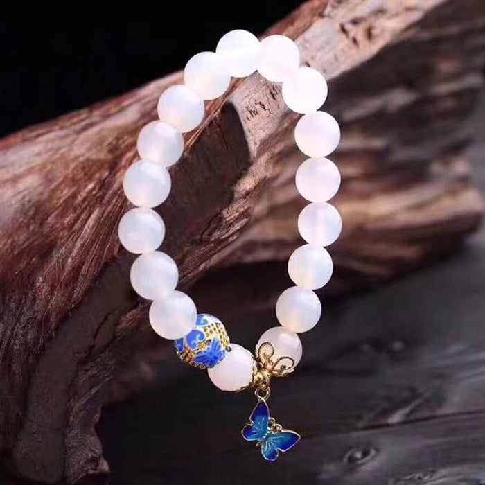 Natural white agate bracelet - Minihomy