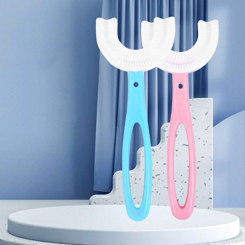 Children's U-shaped Food Grade Soft Rubber Toothbrush - Minihomy