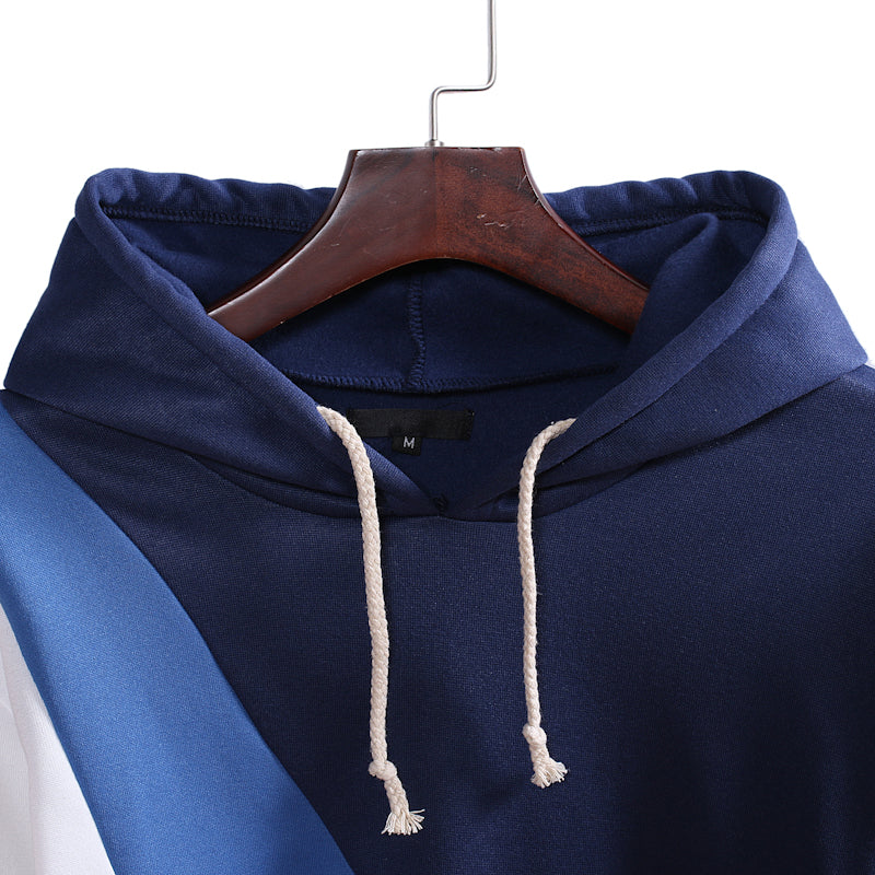 Casual Men's Loose Stitching Hooded Pullover Sweater - Minihomy