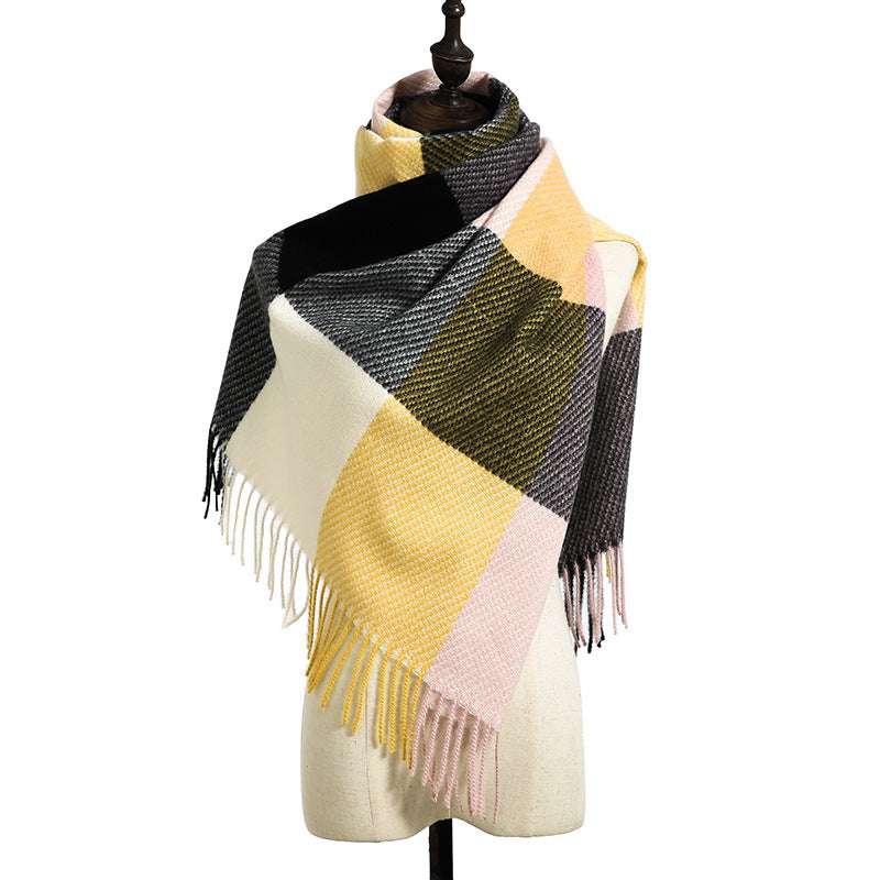 Cashmere Tassel Thickened Cold And Warm Scarf - Minihomy