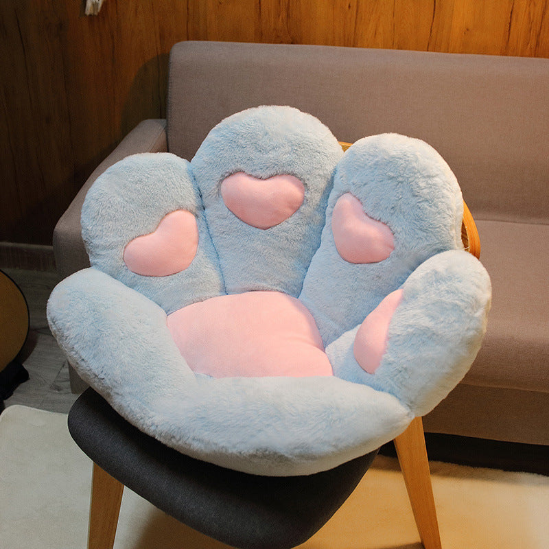 Cute Cat Paw Back Pillows Plush Chair Cushion Animal Child Seat Cushion Sofa Mat Home Sofa Indoor Floor Winter Decor Gift - Minihomy