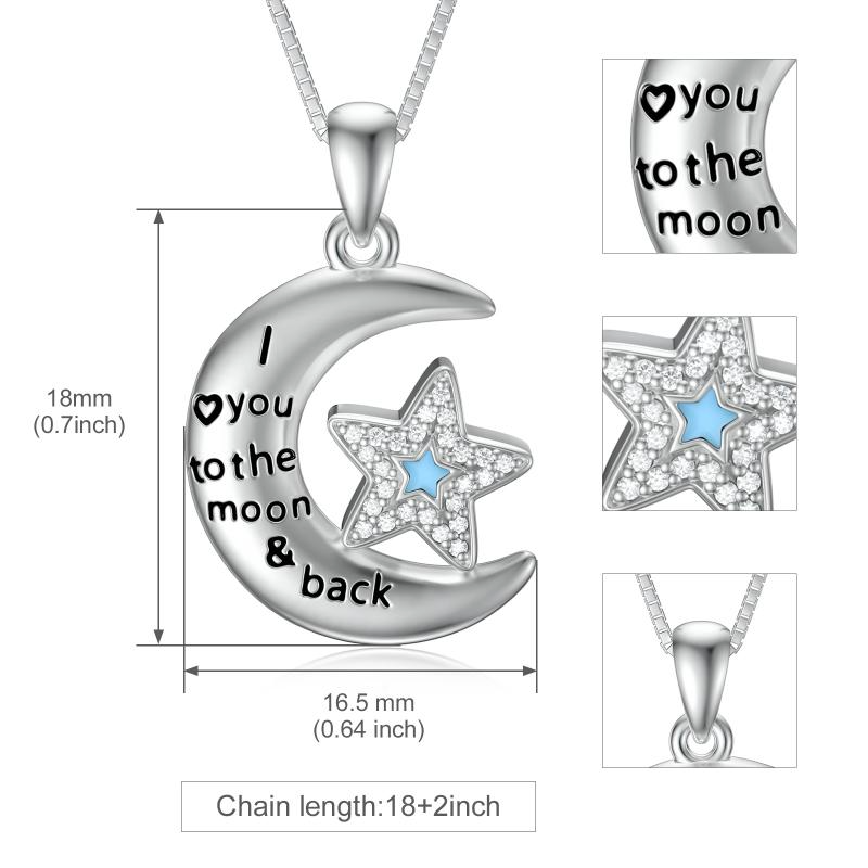 Cremation Jewelry for Ashes 925 Sterling Silver I Love You to the Moon and Back Urn Necklace for Women - Minihomy