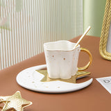 Creative Ceramic Cup With Star And Moon Saucer - Minihomy