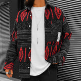 Retro Ethnic Print Men's Casual Shirt Jacket