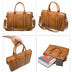 Men's Simple Solid Color Leather Briefcase - Minihomy