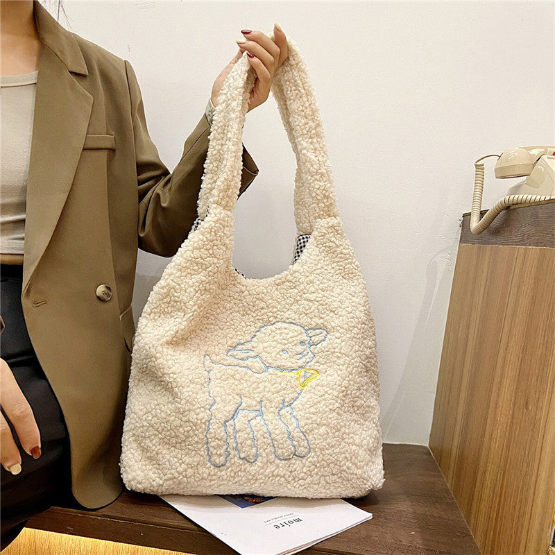 Lamb Bags Winter Shoulder Bag For Women - Minihomy