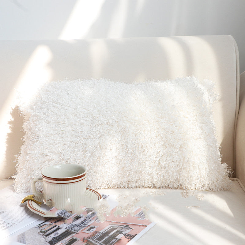 Rainbow Pillowcase Cute Chenille Lumbar Pillow