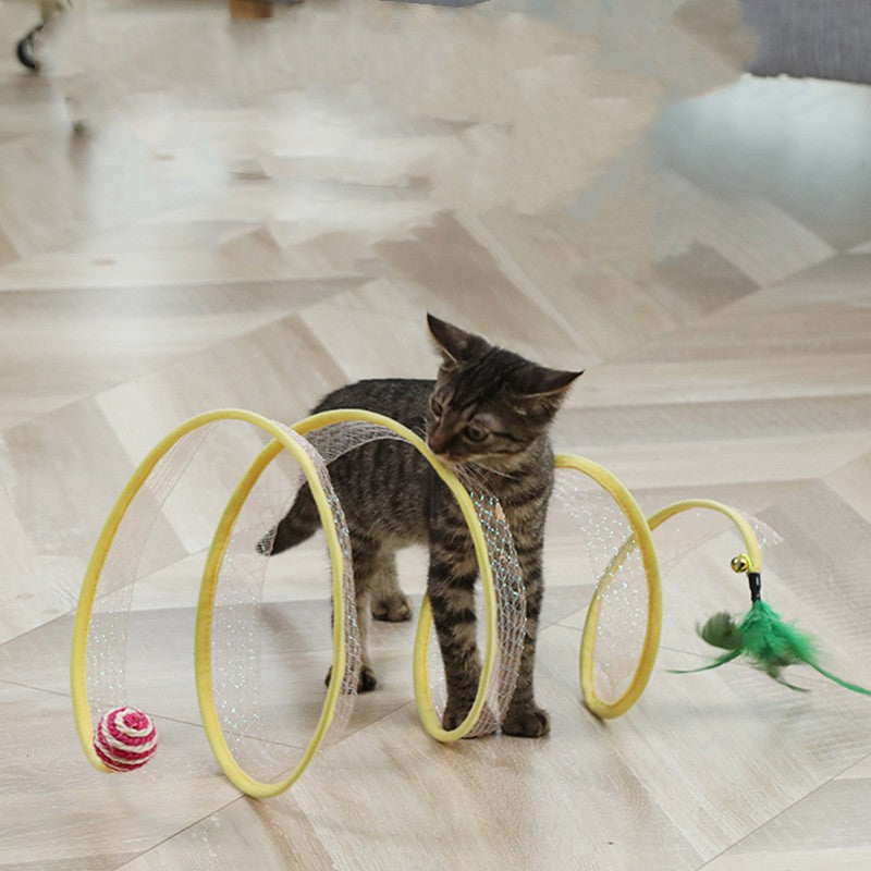 Cat Pets Toys Mouse Shape Balls Foldable Cat Kitten Play Tunnel - Minihomy