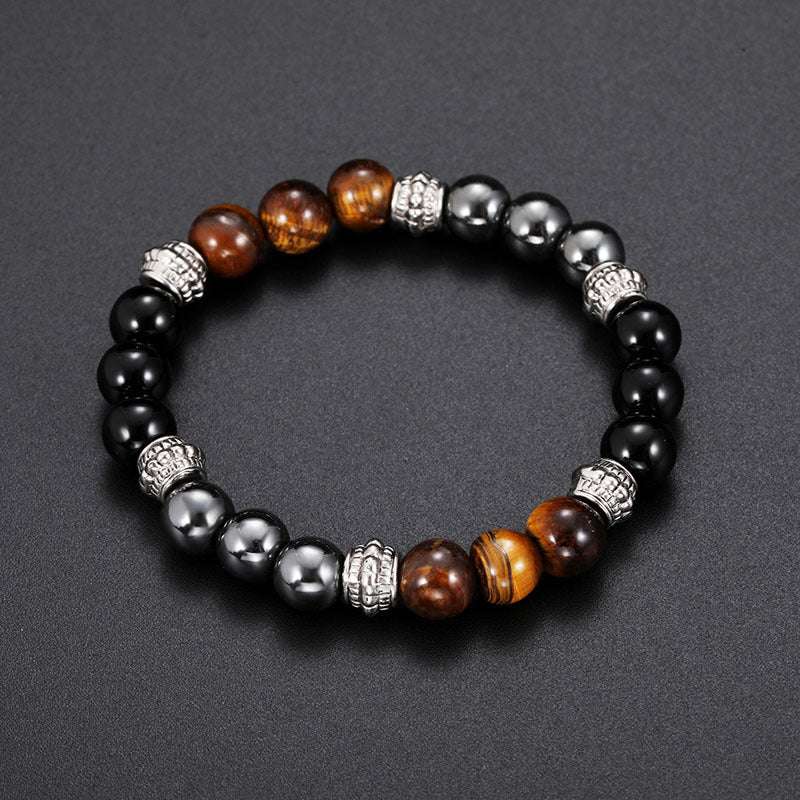 Black frosted stone tiger eye bracelet - Minihomy