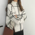 Core-spun high neck plaid sweater sweater top women - Minihomy