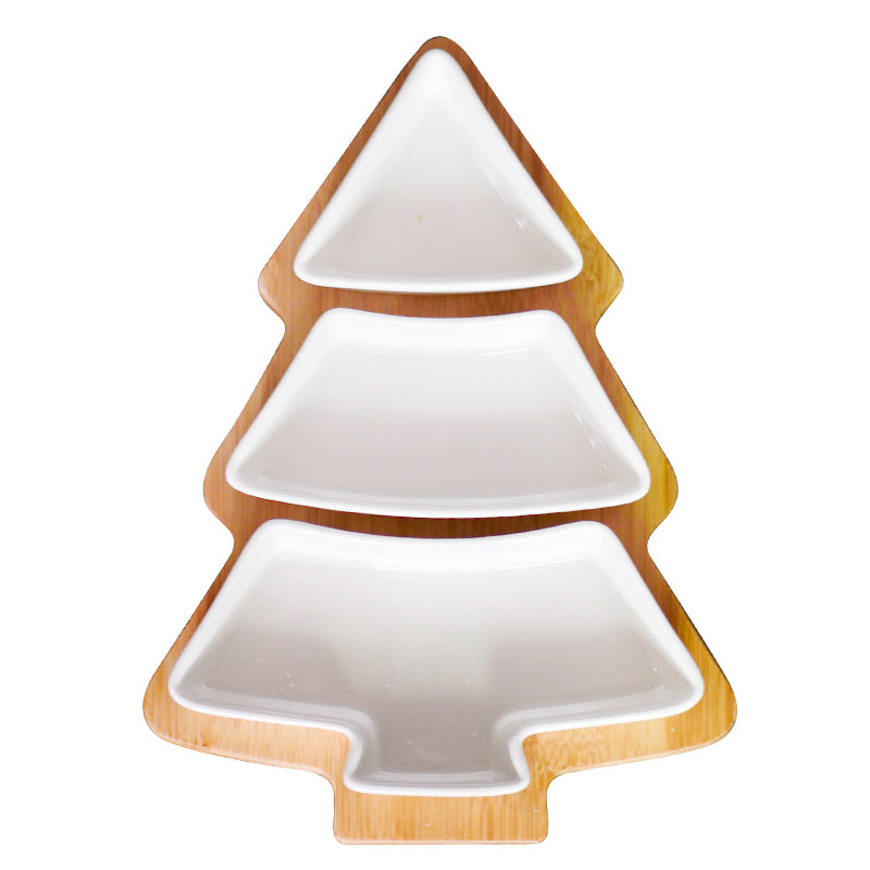 4Pcs Christmas Tree Ceramic Plates - Minihomy