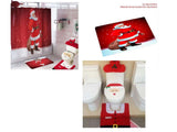 Merry Christmas Bathroom Curtain Santa Claus Toilet Seat Christmas Decorations - Minihomy