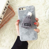 Plush Christmas Hat iPhone 7/8 Plus Phone Case - Minihomy