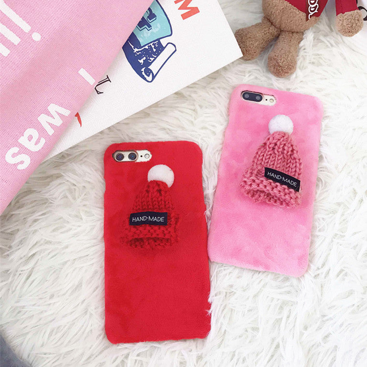 Plush Christmas Hat iPhone 7/8 Plus Phone Case - Minihomy