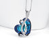 Sterling Silver Heart Austrian Crystal Pendant Necklace for Women