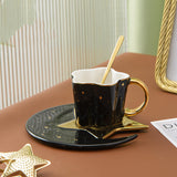 Creative Ceramic Cup With Star And Moon Saucer - Minihomy