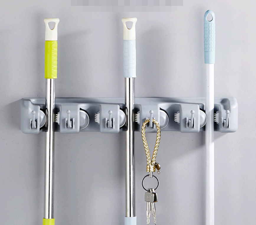 One Guard Mop Hook Optional Multi-function Mop Rack Hanger Bathroom Door Hook Strong Mop Deck - Minihomy