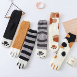 Autumn Winter Cat Claws Cute Thick Warm Sleeping Floor Socks - Minihomy