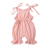 Newborn Toddler Baby Girls Sleeveless Solid Romper Jumpsuit Outfit - Minihomy