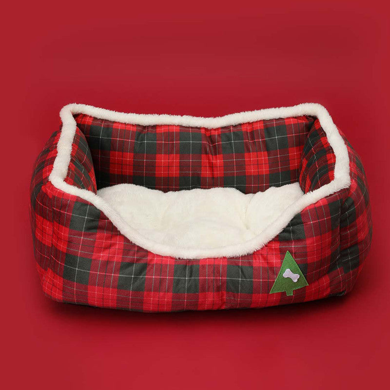 Products Animals Christmas Sofa Dog Beds Waterproof Bottom Soft Pure Cotton Warm Bed For Dog - Minihomy