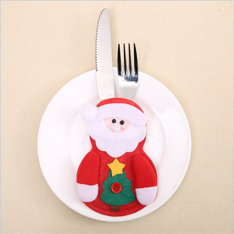 Christmas Decoration Layout Pocket Fork Knife Cutlery Holder - Minihomy