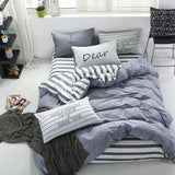 Four-piece cotton striped plaid bed - Minihomy