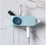 Bathroom hair dryer rack free punch hook bracket - Minihomy