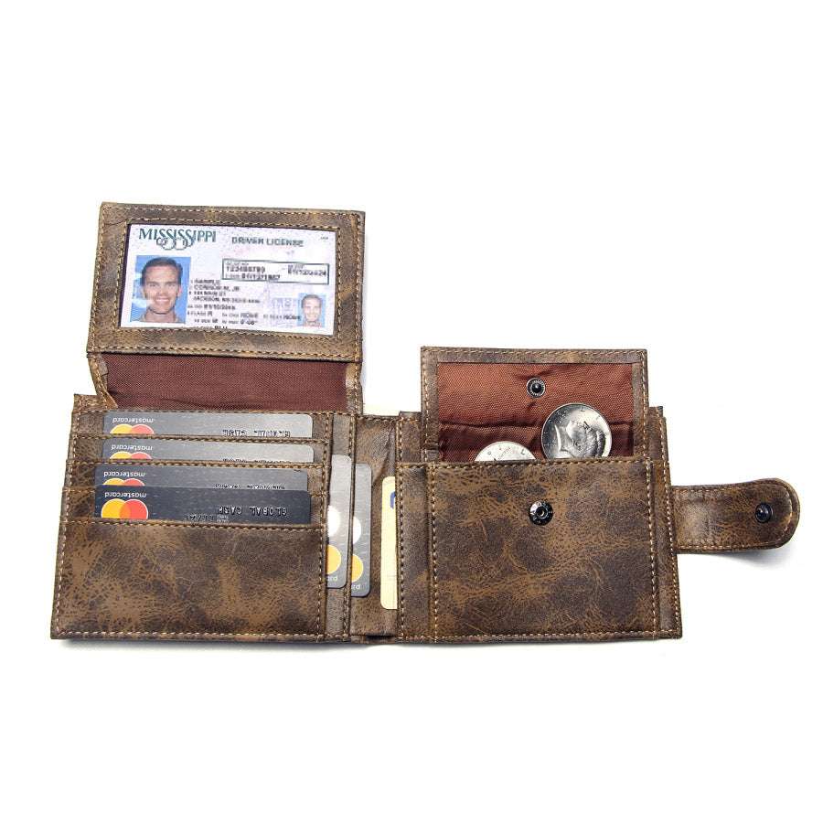 Leather PU Bifold Short Wallets - Minihomy