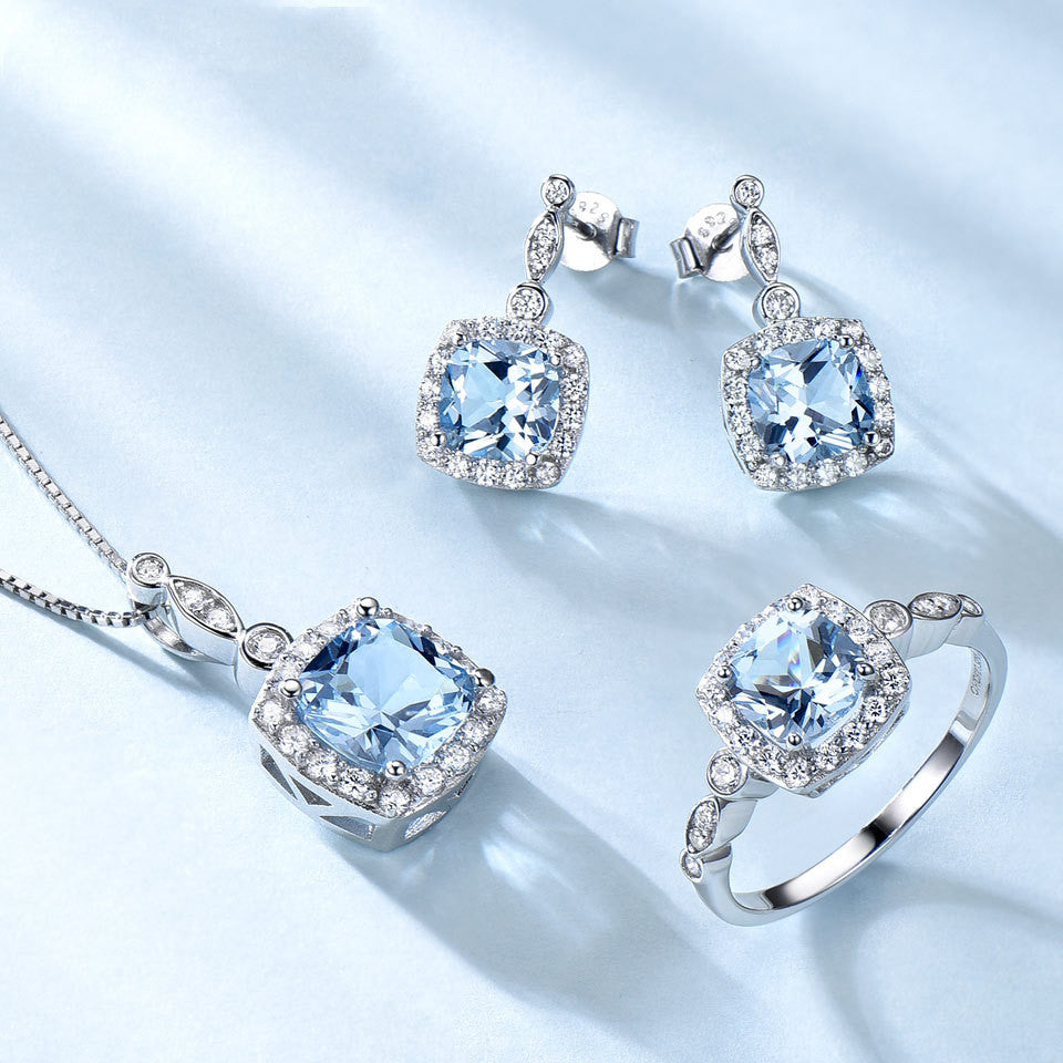 Blue Topaz jewelry set - Minihomy