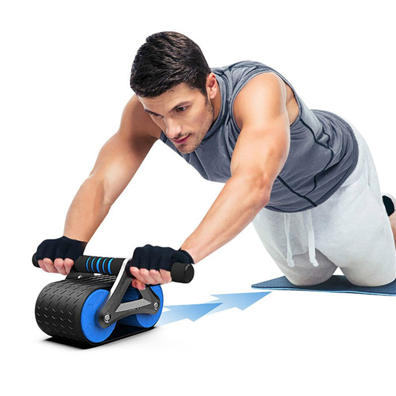 Double Wheel Abdominal Exerciser Automatic Rebound Trainer - Minihomy