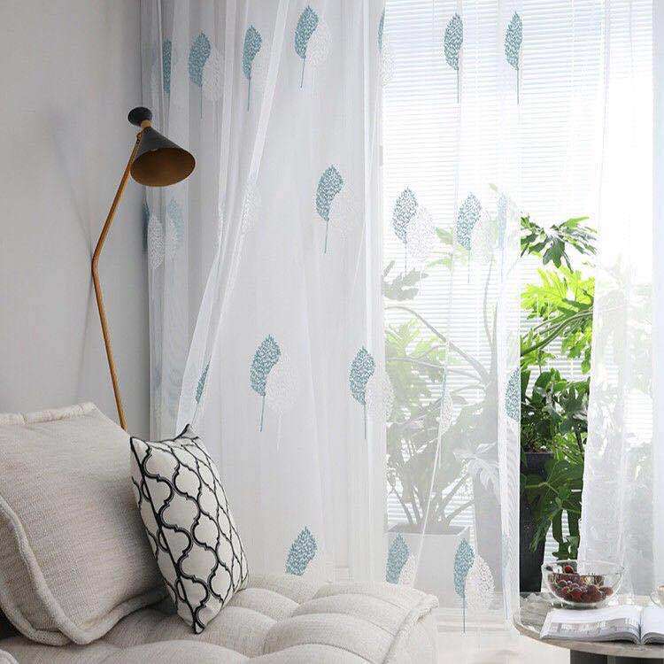 Modern Simple Embroidered Curtain And Window Screen - Minihomy