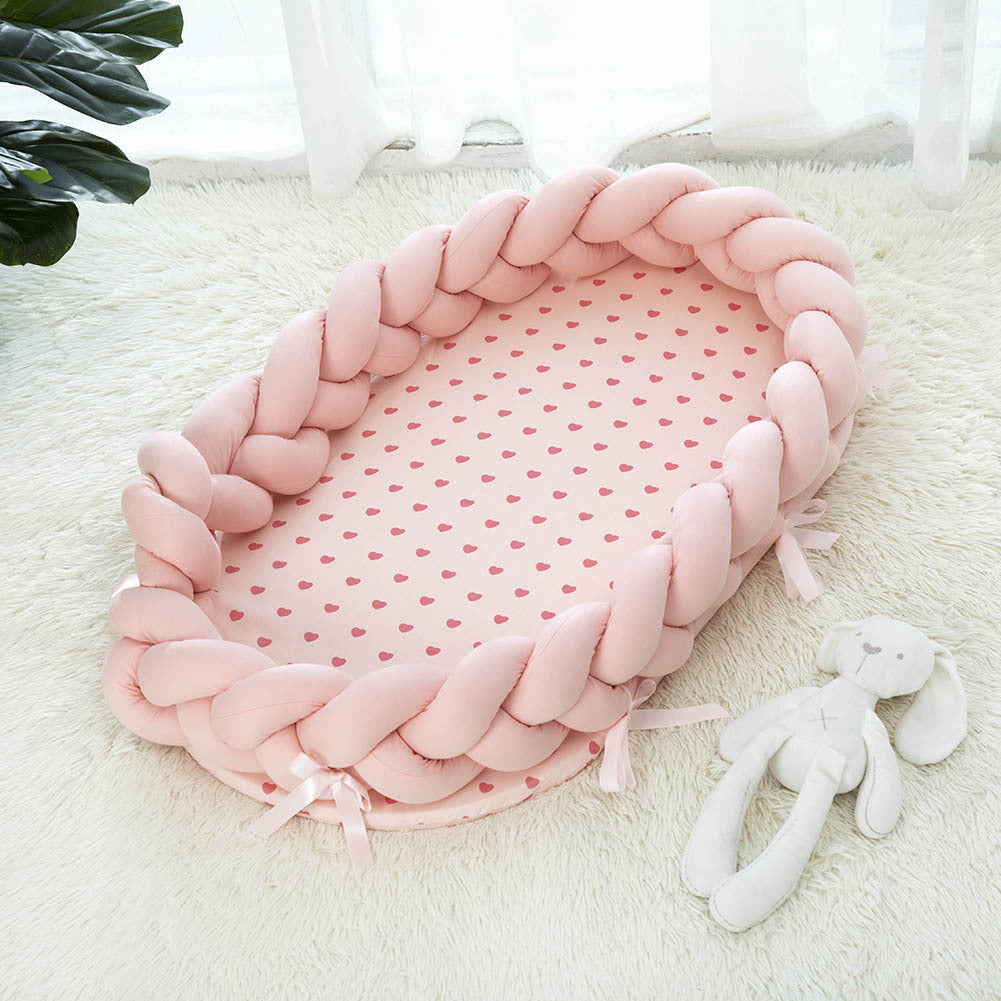 Cotton Woven Folding Portable Crib Is Removable And Washable - Minihomy