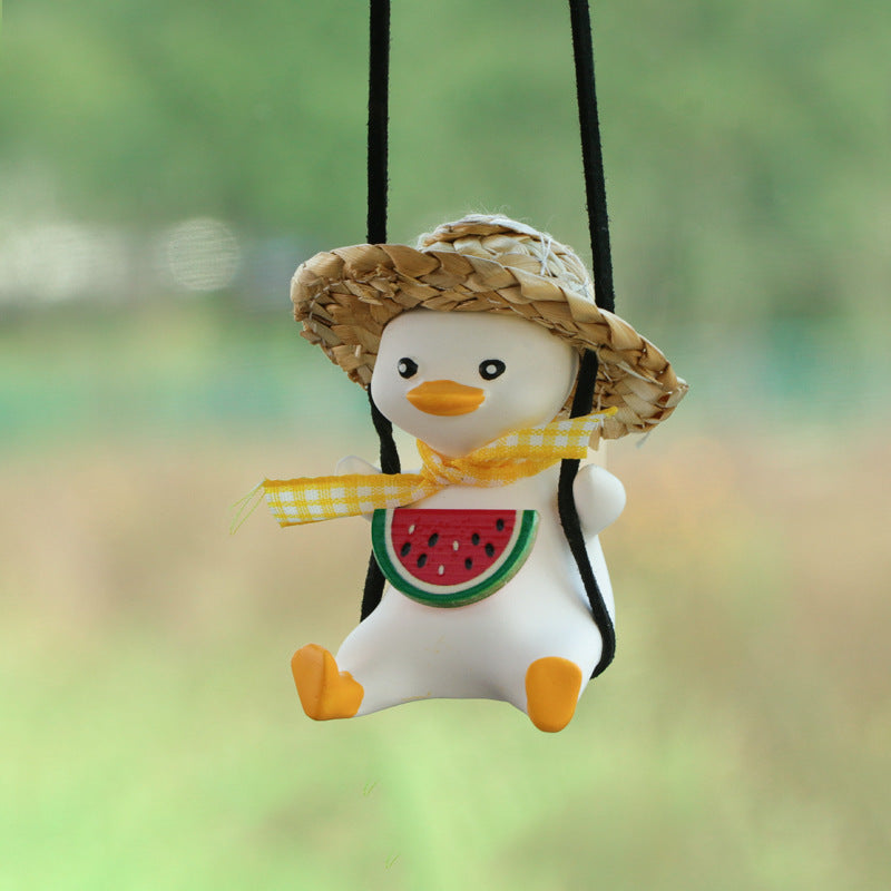 Car Pendant Cute Anime Little Duck Swing Auto Rearview Mirror Hanging Ornaments Interior Decoraction Accessories - Minihomy