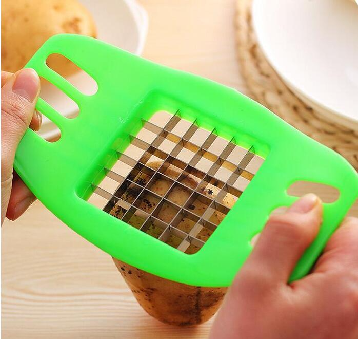 kitchen gadgets 2 Blades Potato Cutter Chopper Stainless French Fries Slicer for kitchen cortador de vegetales Home Kitchen Tool - Minihomy