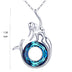 S925 Sterling Silver Crystal Little Mermaid Pendant Necklace Jewelry