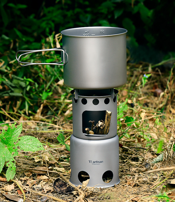 Titanium artisan pure titanium wood stove