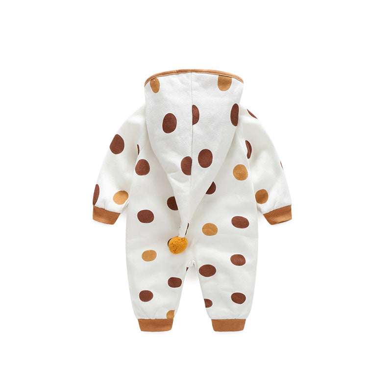 Cotton Printed Baby Hooded Crawling Bodysuit - Minihomy