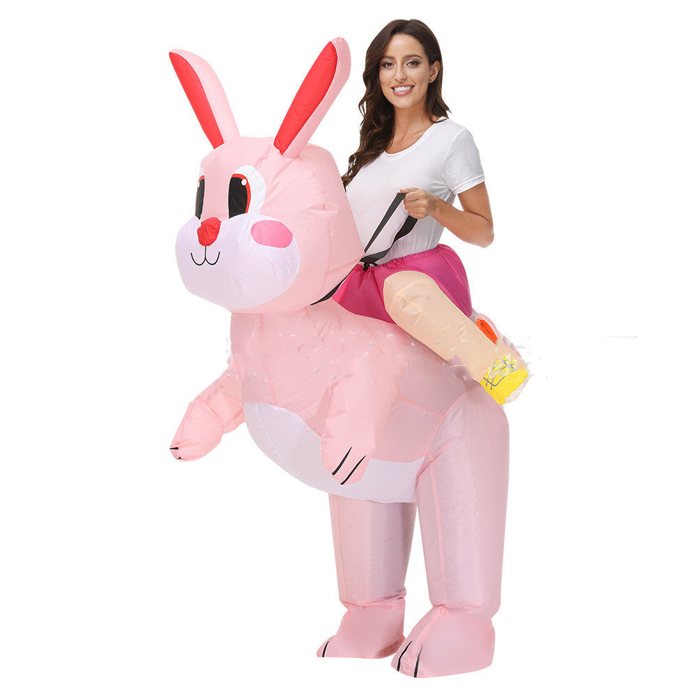 Easter Inflatable Riding Little White Rabbit - Minihomy