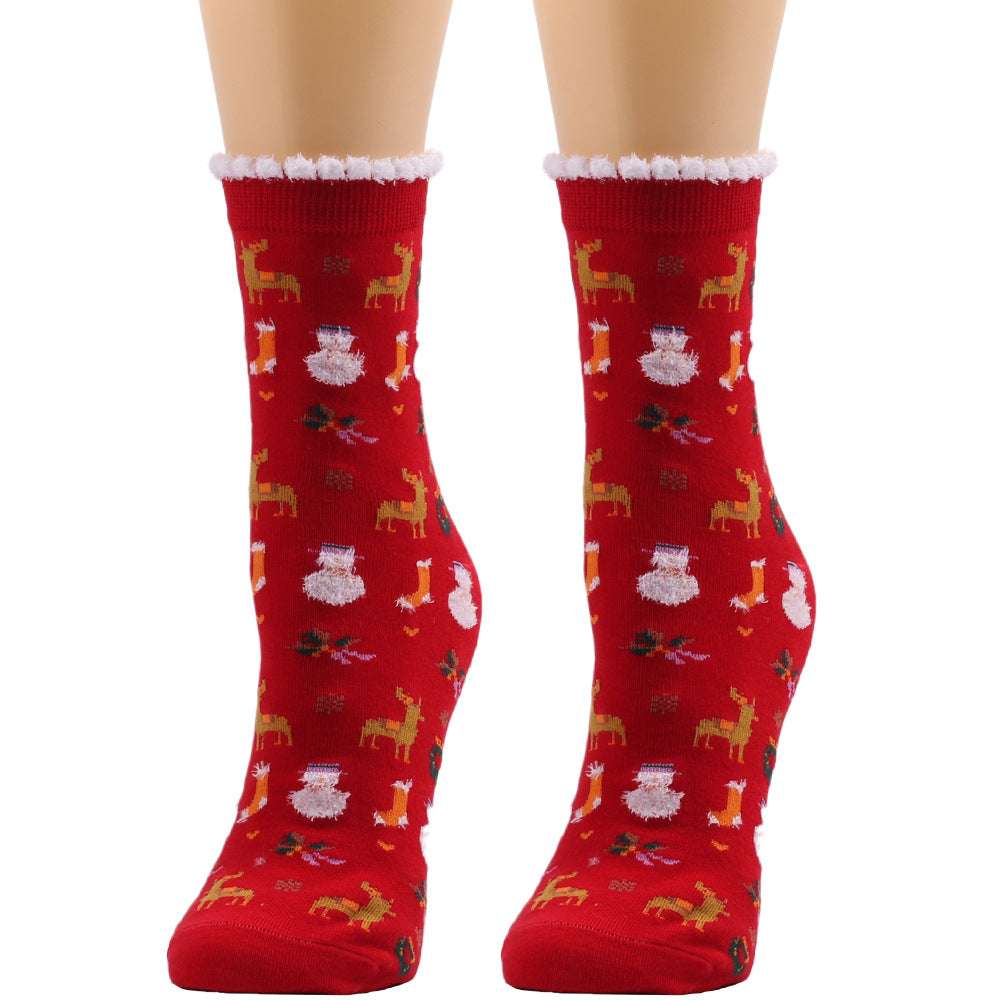 Autumn And Winter Plush Socks Christmas Socks Women's - Minihomy