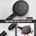 Five-speed Adjustment One-button Water-stop All-black Shower Head - Minihomy