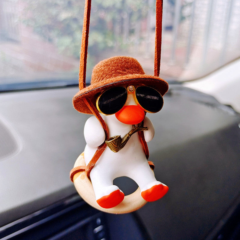 Pistol Cowboy Duck Car Rearview Mirror Pendant car Decoration - Minihomy