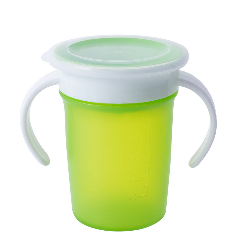 Leak Proof Silicone Baby Drinking Cup 360 Degree Rotating Magic Child Water Bottle With Double Handle Flip Lid Copos - Minihomy