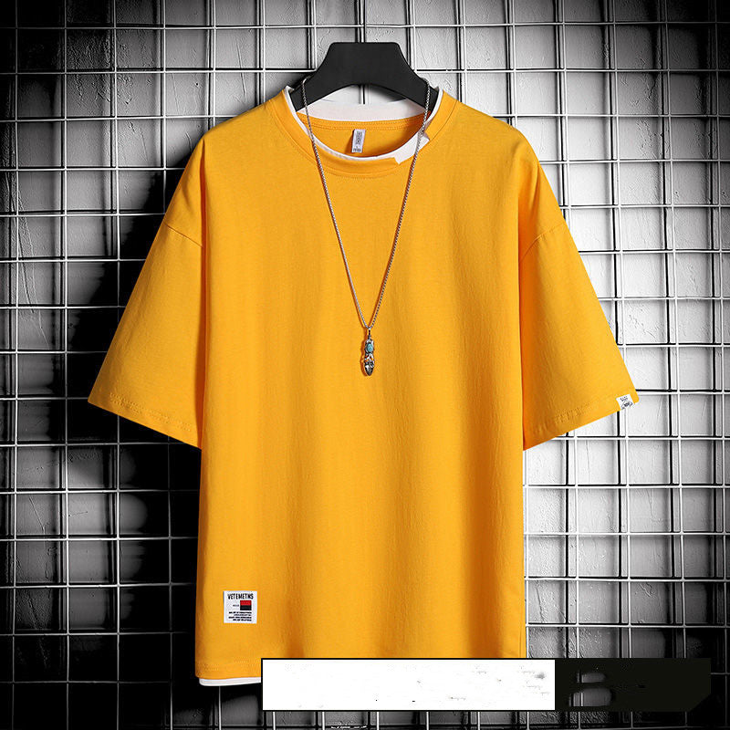 Hong Kong style loose T-shirt men - Minihomy