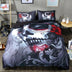 Black Skull Bedding Set Halloween Style Bed Sheet Queen King Double Bed Linen Cotton Blend Flower Skull Duvet Cover Set - Minihomy