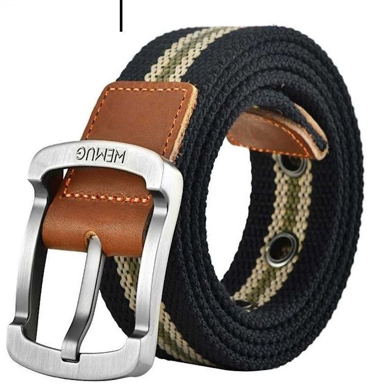 Men's Canvas Work Belt Labor Insurance Pin Buckle Belt - Minihomy