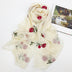 Embroidered Flower Rose Chiffon Ethnic Wind Sunscreen Shawl Beach Gauze Silk Scarf - Minihomy