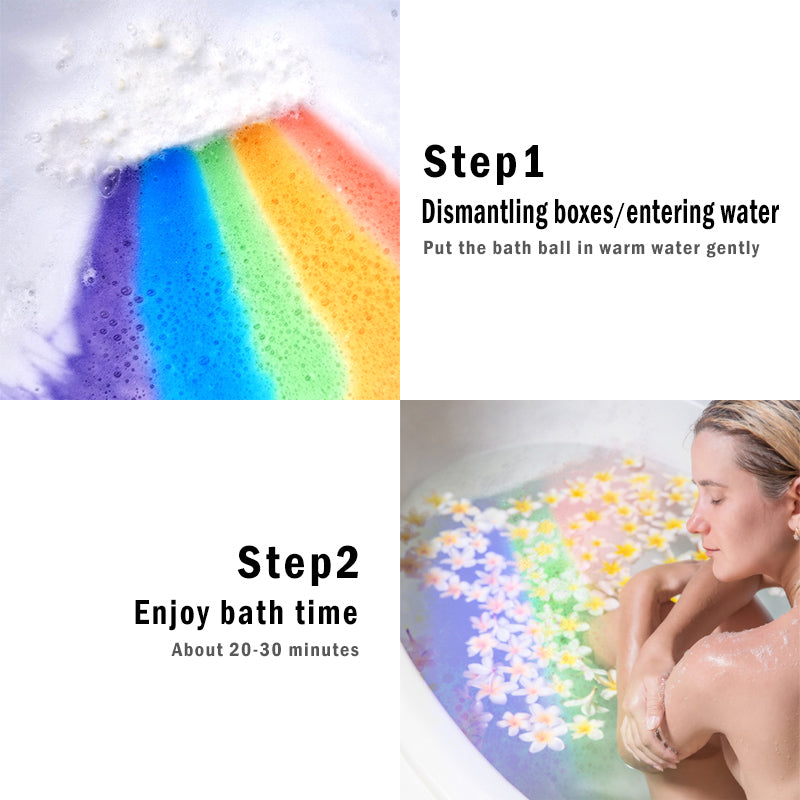 Rainbow Cloud Salt Essential Oil Bathing Ball Bubble Exfoliating Moisturizing Skin Care Props Natural Bubble Bath Bombs Ball