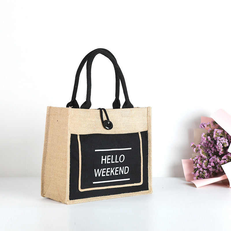 Jute button tote - Minihomy